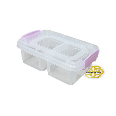 Будкрам купити Харчовий контейнер 500 мл із кришкою на дві секції, пластик, прозорий SNMZ Харчовий контейнер 500 мл із кришкою на дві секції, пластик, прозорий SNMZ 2