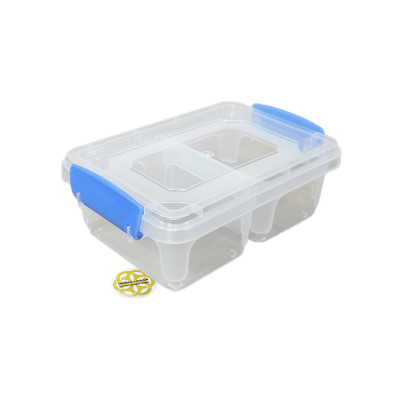 Будкрам купити Харчовий контейнер 500 мл із кришкою на дві секції, пластик, прозорий SNMZ