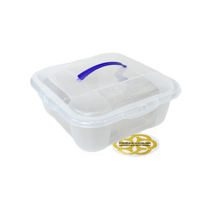 Будкрам купить Пластиковый контейнер 6Л HOBBY с крышкой, квадратный, прозрачный SNMZ