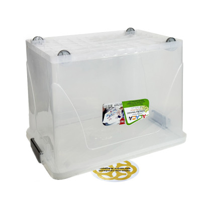 Будкрам купить Контейнер для хранения 70Л JUMBO на колесах, с крышкой, прямоугольный, пластик, прозрачный SNMZ Контейнер для хранения 70Л JUMBO на колесах, с крышкой, прямоугольный, пластик, прозрачный SNMZ 4