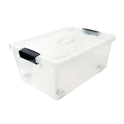 Будкрам купить Контейнер для хранения 40Л JUMBO на колесах, с крышкой, прямоугольный, пластик, прозрачный+подарок SNMZ Контейнер для хранения 40Л JUMBO на колесах, с крышкой, прямоугольный, пластик, прозрачный+подарок SNMZ 2