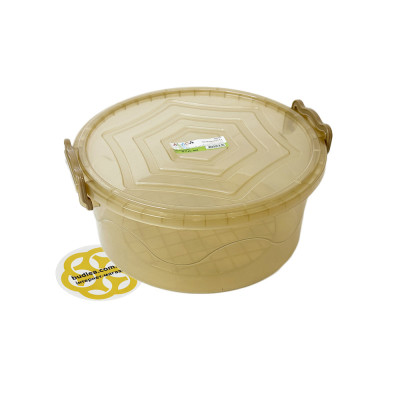 Будкрам купить Контейнер для продуктов 3,4Л с крышкой, круглый, пластик, прозрачный беж SNMZ