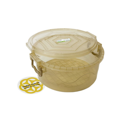 Будкрам купить Контейнер для продуктов 3,4Л с крышкой, круглый, пластик, прозрачный беж SNMZ Контейнер для продуктов 3,4Л с крышкой, круглый, пластик, прозрачный беж SNMZ 3