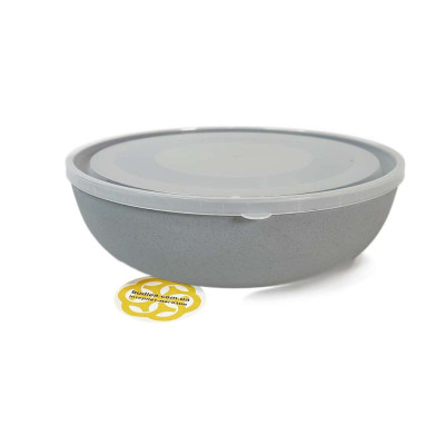 Будкрам купить Контейнер для еды 2,7Л с крышкой, круглый, пластик, серый SNMZ