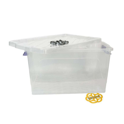 Будкрам купить Контейнер для хранения 50Л JUMBO на колесах, с крышкой, прямоугольный, пластик, прозрачный+подарок SNMZ Контейнер для хранения 50Л JUMBO на колесах, с крышкой, прямоугольный, пластик, прозрачный+подарок SNMZ 3