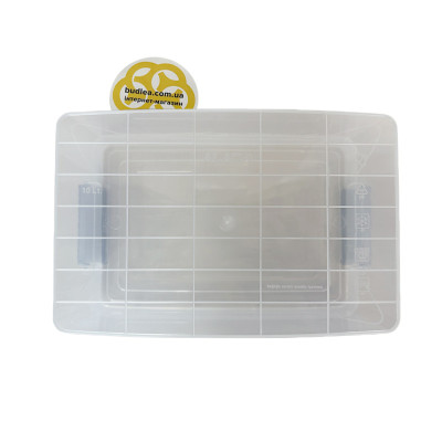 Будкрам купити Харчовий контейнер 10Л ELITE із кришкою прямокутний, пластик, прозорий SNMZ Харчовий контейнер 10Л ELITE із кришкою прямокутний, пластик, прозорий SNMZ 2