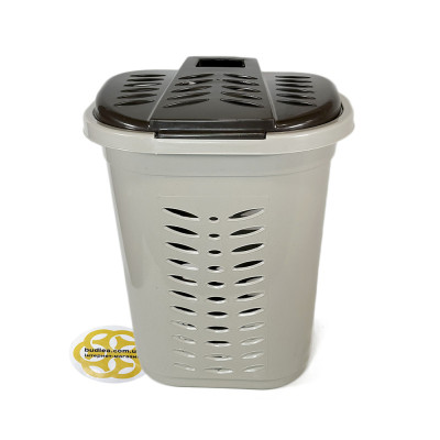 Будкрам купить Корзина для белья с крышкой FLAT 54Л пластик, бежевый+ланчбокс в подарок SNMZ Корзина для белья с крышкой FLAT 54Л пластик, бежевый+ланчбокс в подарок SNMZ 3