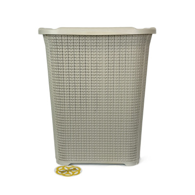 Будкрам купить Корзина для белья с крышкой KNITTING, пластик, бежевый SNMZ