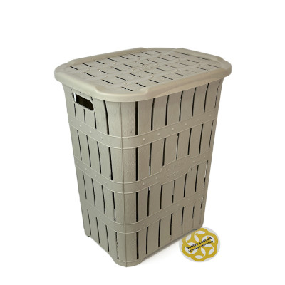 Будкрам купить Корзина для белья с крышкой BAMBU, пластик SNMZ Корзина для белья с крышкой BAMBU, пластик SNMZ 2