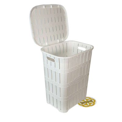 Будкрам купить Корзина для белья с крышкой BAMBU, пластик, белый SNMZ Корзина для белья с крышкой BAMBU, пластик, белый SNMZ 2