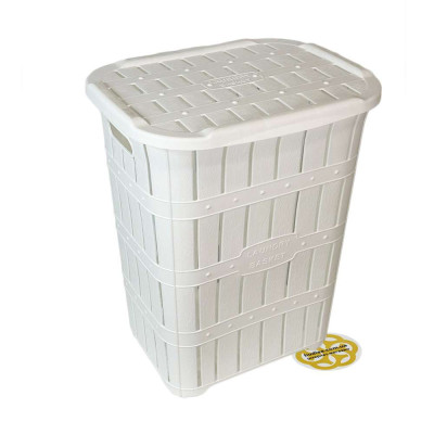 Будкрам купить Корзина для белья с крышкой BAMBU, пластик, белый SNMZ Корзина для белья с крышкой BAMBU, пластик, белый SNMZ 3