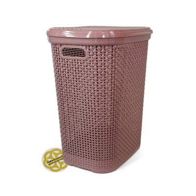 Будкрам купить Корзина для белья с крышкой DAMLA, пластик, пыльная роза SNMZ Корзина для белья с крышкой DAMLA, пластик, пыльная роза SNMZ 3