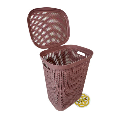 Будкрам купить Корзина для белья с крышкой DAMLA, пластик, пыльная роза SNMZ Корзина для белья с крышкой DAMLA, пластик, пыльная роза SNMZ 2