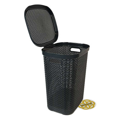 Будкрам купить Корзина для белья с крышкой DAMLA, пластик, антрацит SNMZ Корзина для белья с крышкой DAMLA, пластик, антрацит SNMZ 2