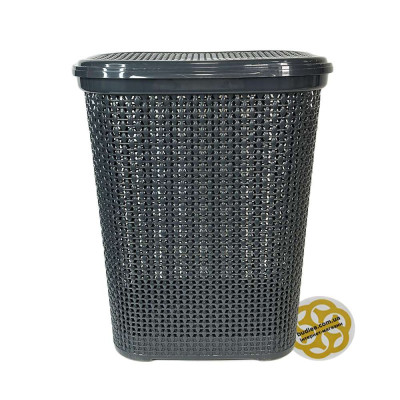 Будкрам купить Корзина для белья с крышкой DAMLA, пластик, антрацит SNMZ