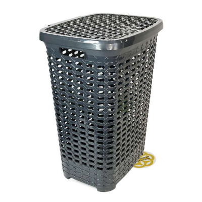 Будкрам купить Корзина для белья с крышкой PREMIUM, пластик, антрацит SNMZ Корзина для белья с крышкой PREMIUM, пластик, антрацит SNMZ 3