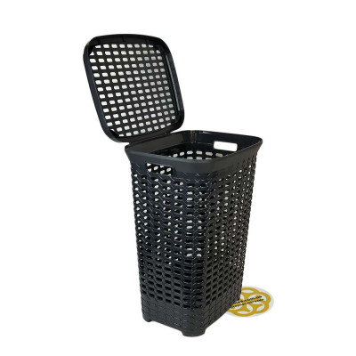 Будкрам купить Корзина для белья с крышкой PREMIUM, пластик, антрацит SNMZ Корзина для белья с крышкой PREMIUM, пластик, антрацит SNMZ 2