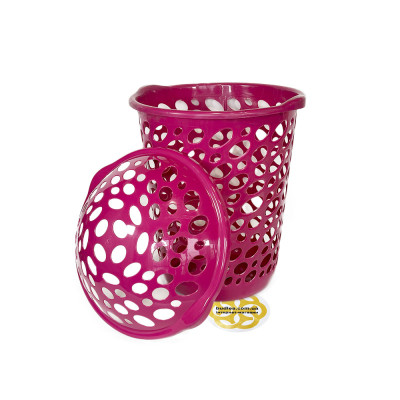 Будкрам купить Корзина для белья с крышкой СФЕРА, пластик, фуксия SNMZ Корзина для белья с крышкой СФЕРА, пластик, фуксия SNMZ 2