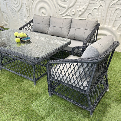 Будкрам купити Комплект садових меблів MILAN TRIPLE штучний ротанг, антрацит SNMZ Комплект садових меблів MILAN TRIPLE штучний ротанг, антрацит SNMZ 10