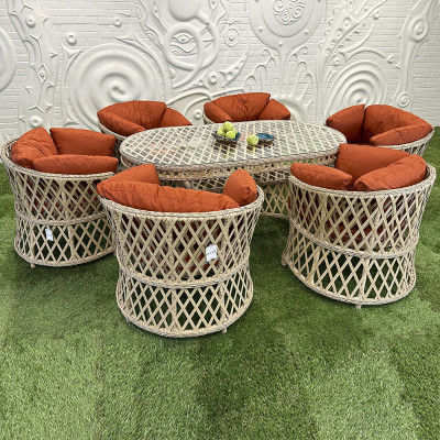 Будкрам купить Комплект садовой мебели PALERMO 6 искусственный ротанг, стол+6 стульев Sanpreis Комплект садовой мебели PALERMO 6 искусственный ротанг, стол+6 стульев Sanpreis 3