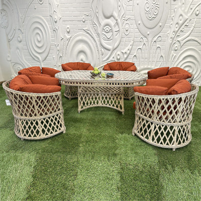 Будкрам купить Комплект садовой мебели PALERMO 6 искусственный ротанг, стол+6 стульев Sanpreis Комплект садовой мебели PALERMO 6 искусственный ротанг, стол+6 стульев Sanpreis 2