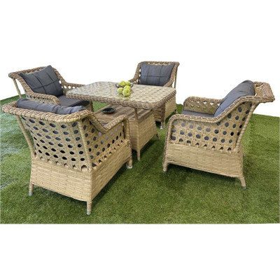 Будкрам купить Комплект садовой мебели GRAND 4  искусственный ротанг, бежевый SNMZ Комплект садовой мебели GRAND 4  искусственный ротанг, бежевый SNMZ 2