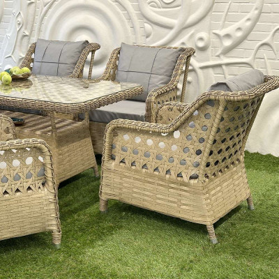Будкрам купить Комплект садовой мебели GRAND 4  искусственный ротанг, бежевый SNMZ Комплект садовой мебели GRAND 4  искусственный ротанг, бежевый SNMZ 3