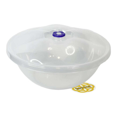 Будкрам купити Пластикова миска з кришкою 26Л харчова, кругла, прозора SNMZ