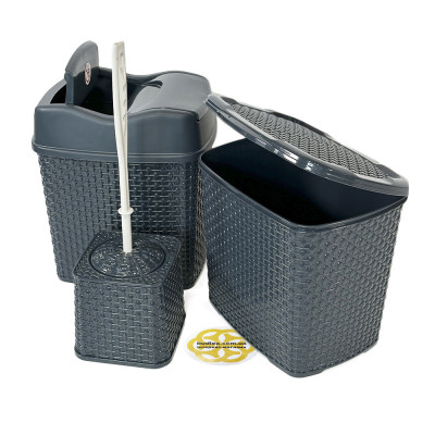 Будкрам купити Набір аксесуарів для ванної кімнати DAMLA 5в1, антрацит SNMZ Набір аксесуарів для ванної кімнати DAMLA 5в1, антрацит SNMZ 4