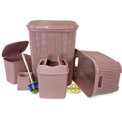 Будкрам купити Набір аксесуарів для ванної кімнати DAMLA 5в1, троянда SNMZ Набір аксесуарів для ванної кімнати DAMLA 5в1, троянда SNMZ 8