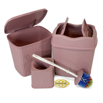 Будкрам купити Набір аксесуарів для ванної кімнати DAMLA 5в1, троянда SNMZ Набір аксесуарів для ванної кімнати DAMLA 5в1, троянда SNMZ 7