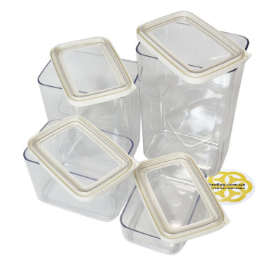 Будкрам купить Набор контейнеров для хранения 4 шт HOBI BOX, пластик, прозрачный с белой крышкой SNMZ Набор контейнеров для хранения 4 шт HOBI BOX, пластик, прозрачный с белой крышкой SNMZ 3