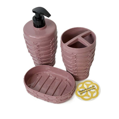 Будкрам купить Набор аксессуаров для ванной комнаты PREMIUM 5в1, пыльная роза SNMZ Набор аксессуаров для ванной комнаты PREMIUM 5в1, пыльная роза SNMZ 4