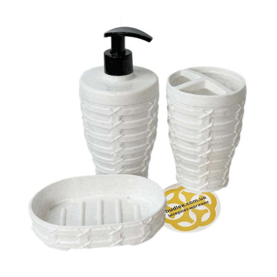 Будкрам купити Набір аксесуарів для ванної кімнати PREMIUM 5в1, білий SNMZ Набір аксесуарів для ванної кімнати PREMIUM 5в1, білий SNMZ 4