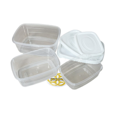 Будкрам купить Набор пищевых контейнеров  3 шт, 0.6, 1.2, 2Л пластик, прозрачный с белой крышкой SNMZ Набор пищевых контейнеров  3 шт, 0.6, 1.2, 2Л пластик, прозрачный с белой крышкой SNMZ 2