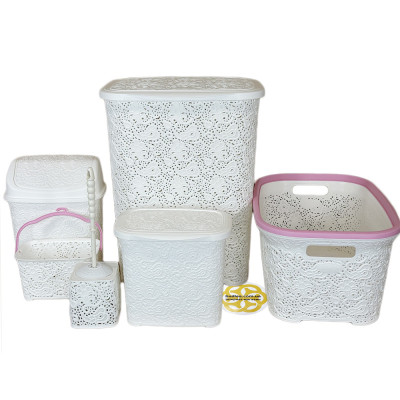 Будкрам купити Набір аксесуарів для ванної кімнати LACE 6в1, білий SNMZ Набір аксесуарів для ванної кімнати LACE 6в1, білий SNMZ 2