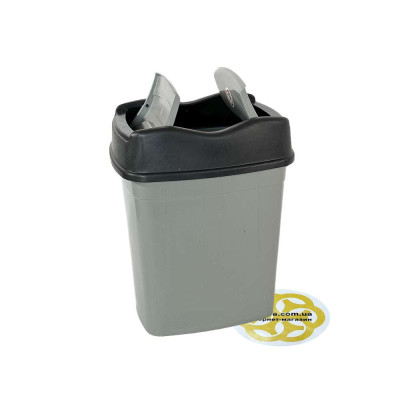 Будкрам купить Мусорное ведро 10Л FLAT VORTEX пластик, серый SNMZ Мусорное ведро 10Л FLAT VORTEX пластик, серый SNMZ 2