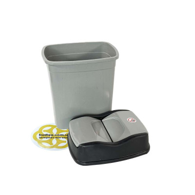 Будкрам купить Мусорное ведро 10Л FLAT VORTEX пластик, серый SNMZ Мусорное ведро 10Л FLAT VORTEX пластик, серый SNMZ 3