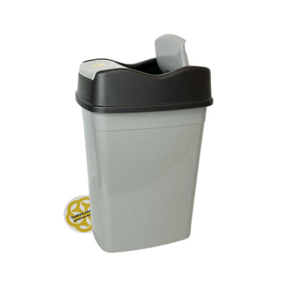 Будкрам купить Мусорное ведро 15Л FLAT VORTEX пластик, серый SNMZ Мусорное ведро 15Л FLAT VORTEX пластик, серый SNMZ 2