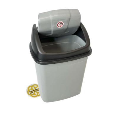 Будкрам купити Відро для сміття 10Л FLAT CLICK пластик, сірий SNMZ Відро для сміття 10Л FLAT CLICK пластик, сірий SNMZ 4
