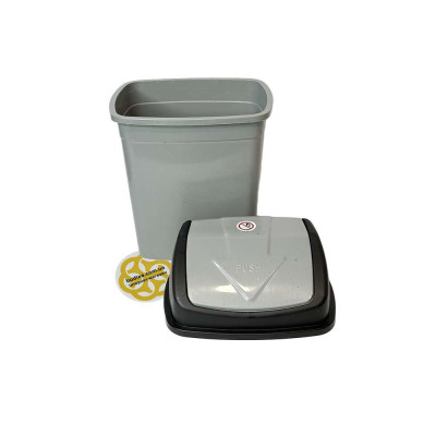 Будкрам купити Відро для сміття 10Л FLAT CLICK пластик, сірий SNMZ Відро для сміття 10Л FLAT CLICK пластик, сірий SNMZ 3