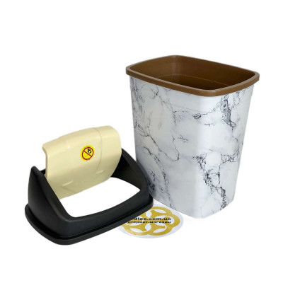 Будкрам купити Відро для сміття 15Л DESIGN CLICK пластик, з візерунком SNMZ Відро для сміття 15Л DESIGN CLICK пластик, з візерунком SNMZ 2