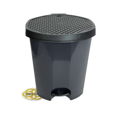 Будкрам купить Мусорное ведро 11Л с педалью FLAT овальное, темно-серый SNMZ