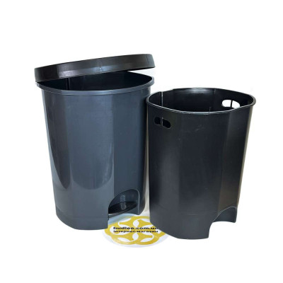 Будкрам купити Відро для сміття 18Л з педаллю FLAT овальне, темно-сірий+совок У ПОДАРУНОК SNMZ Відро для сміття 18Л з педаллю FLAT овальне, темно-сірий+совок У ПОДАРУНОК SNMZ 4