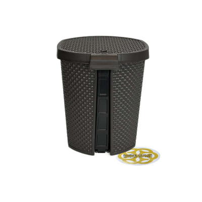 Будкрам купити Відро для сміття 11Л з педаллю RAINDROP овальне, пластик, шоколад SNMZ Відро для сміття 11Л з педаллю RAINDROP овальне, пластик, шоколад SNMZ 3