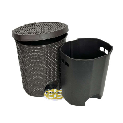 Будкрам купити Відро для сміття 11Л з педаллю RAINDROP овальне, пластик, шоколад SNMZ Відро для сміття 11Л з педаллю RAINDROP овальне, пластик, шоколад SNMZ 2