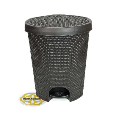 Будкрам купити Відро для сміття 18Л з педаллю RAINDROP овальне, пластик, шоколад SNMZ Відро для сміття 18Л з педаллю RAINDROP овальне, пластик, шоколад SNMZ 3