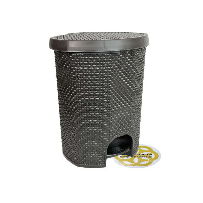 Будкрам купить Мусорное ведро 18Л с педалью RAINDROP овальное, пластик, шоколад SNMZ