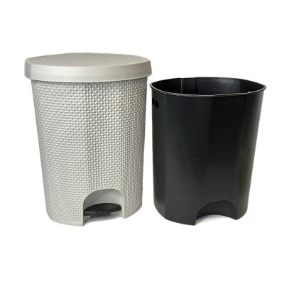 Будкрам купить Мусорное ведро 30Л с педалью RAINDROP овальное, пластик, серый SNMZ Мусорное ведро 30Л с педалью RAINDROP овальное, пластик, серый SNMZ 5