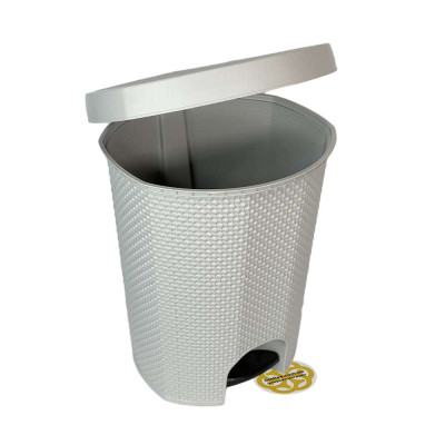 Будкрам купить Мусорное ведро 30Л с педалью RAINDROP овальное, пластик, серый SNMZ Мусорное ведро 30Л с педалью RAINDROP овальное, пластик, серый SNMZ 2